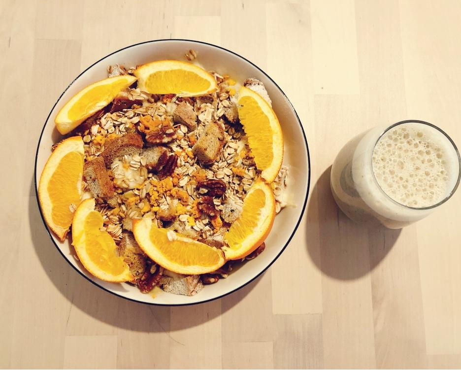 🍊橙香酥粒芒果面包布丁🥭Citrusy Crumb Bread Pudding w/ Mango