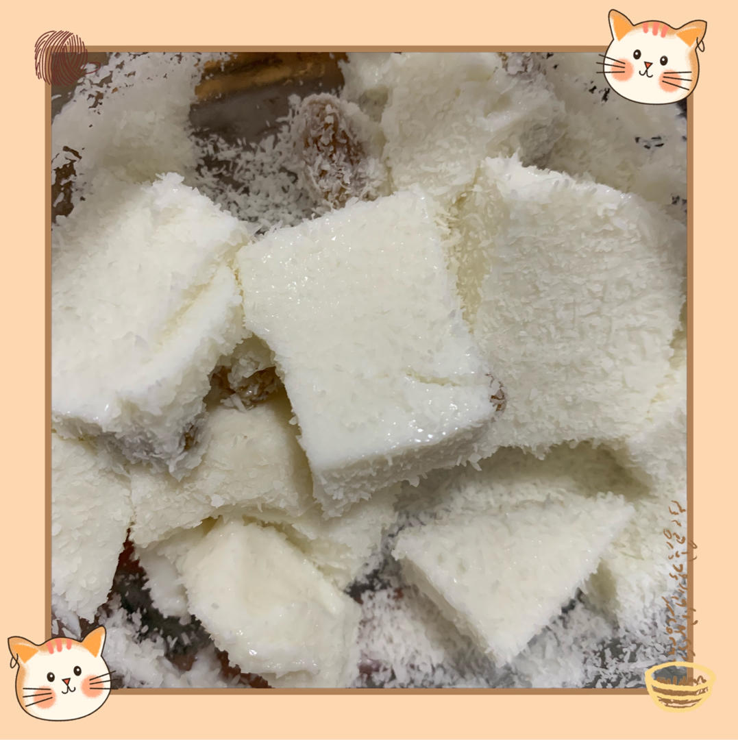 椰蓉小方~椰汁奶冻~(吉利丁片版)简单快捷