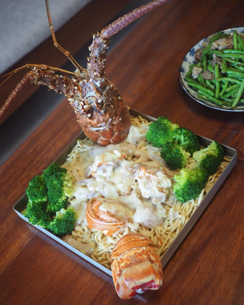 滕井树做的芝士奶油焗龙虾伊面