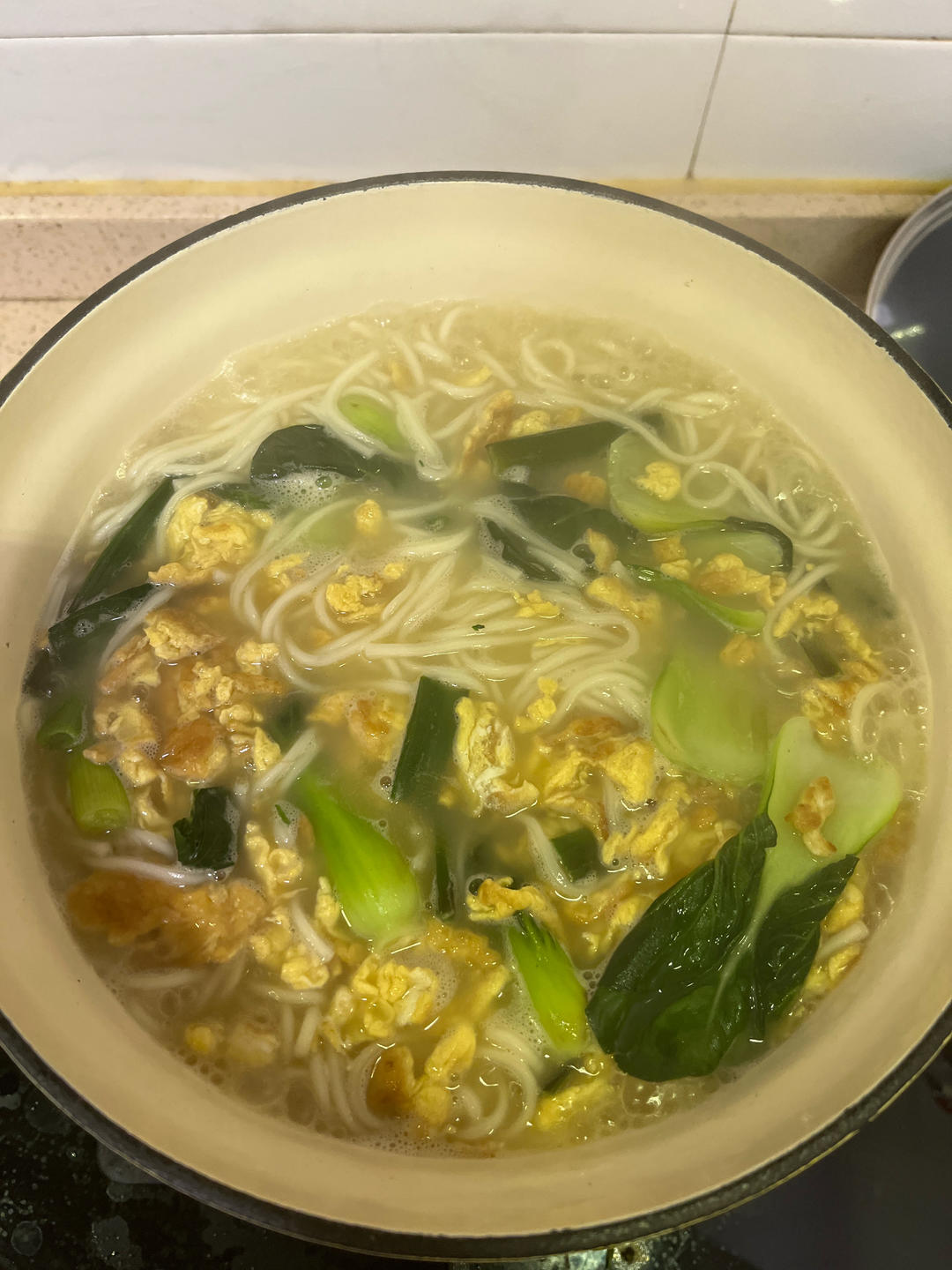 青菜鸡蛋汤面