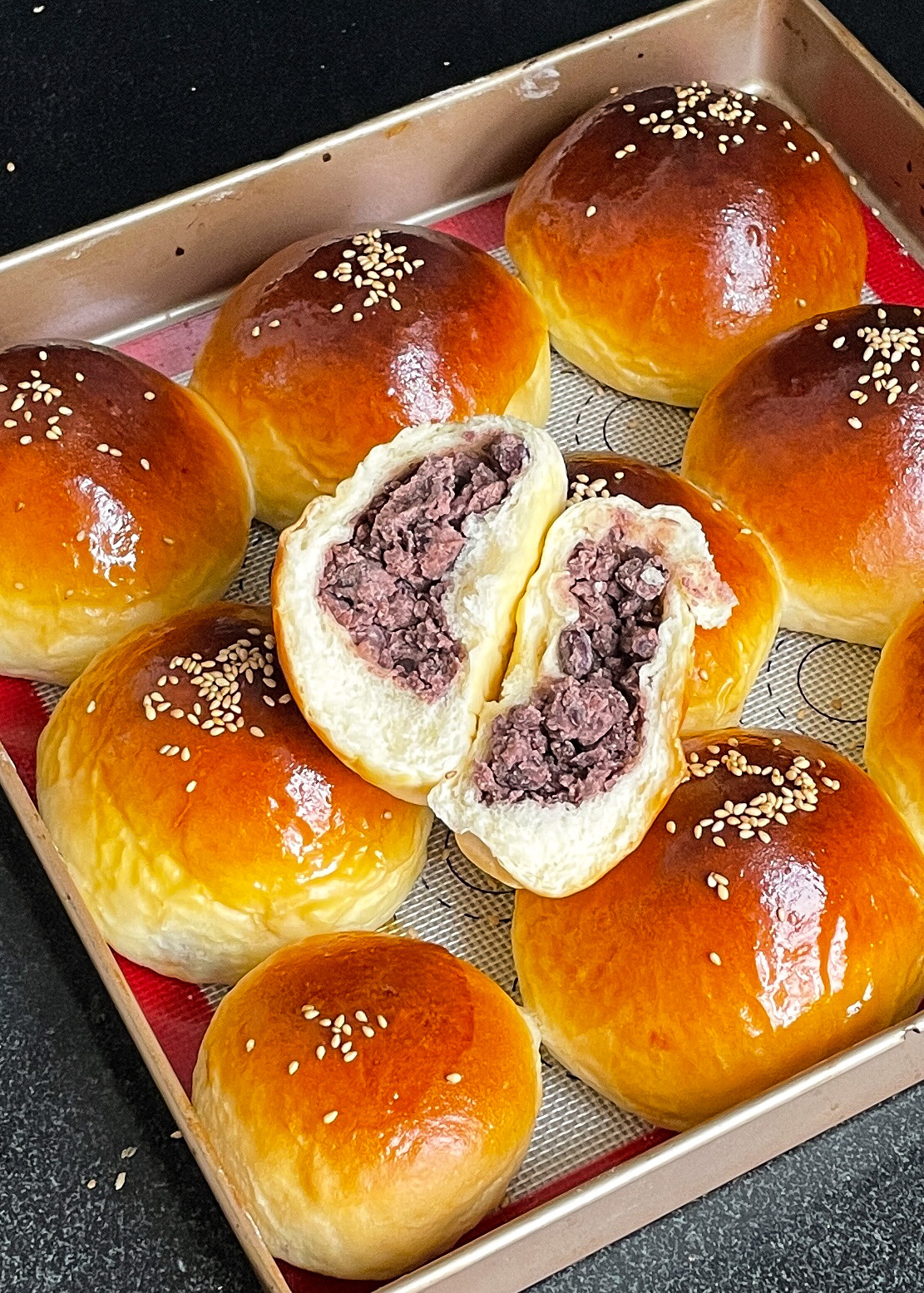 日式富士酒种红豆面包的做法
