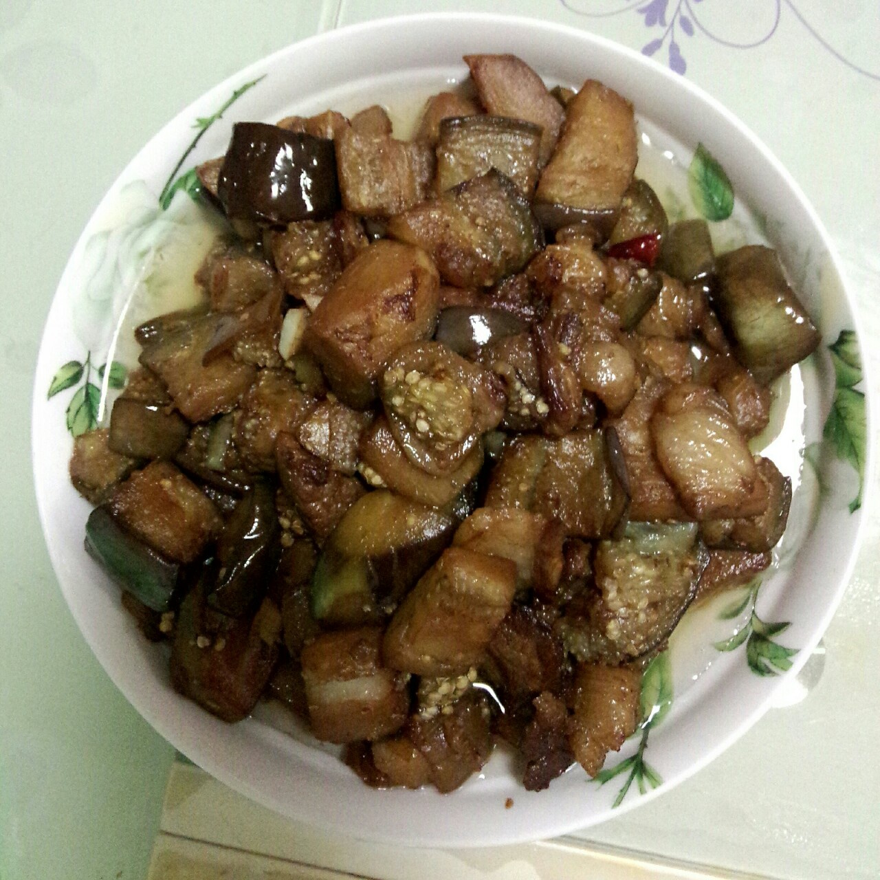 咸鱼肉丁烧茄子