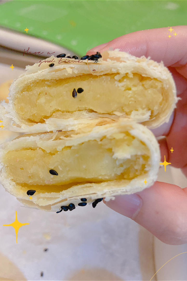 酥掉渣皮 内馅细腻 | 酥皮绿豆饼