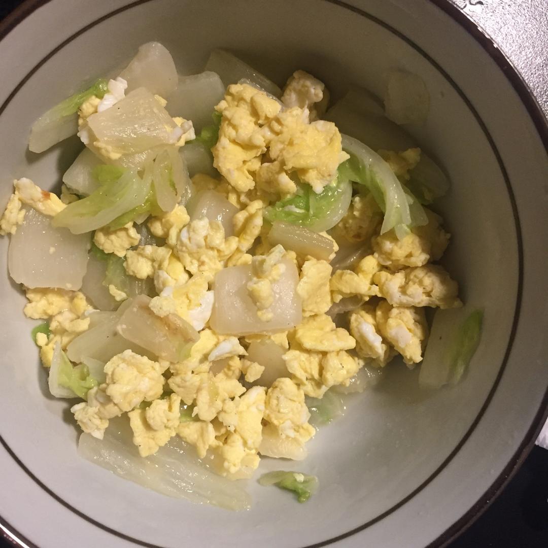 简单快手家常菜——大白菜炒鸡蛋
