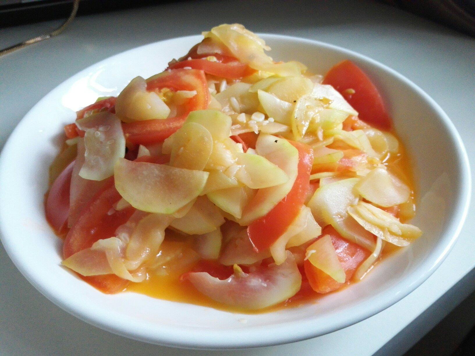 番茄炒瓠子的做法