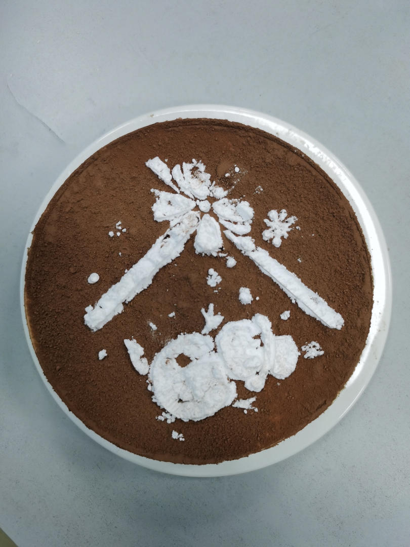 圣诞草莓雪人 红丝绒戚风裸蛋糕