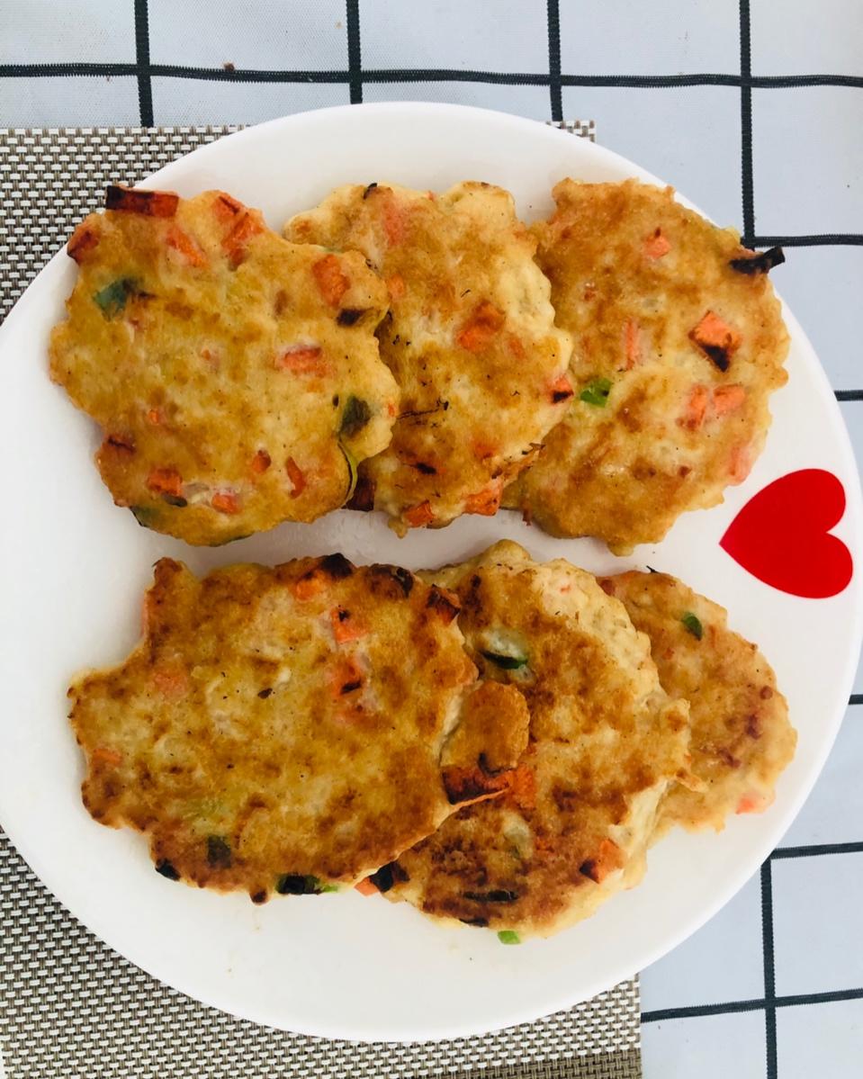 鸡胸肉虾仁鲜蔬饼
