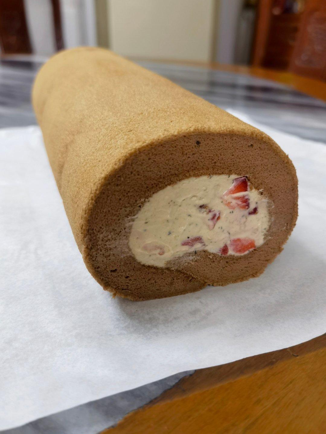 毛巾面可可蛋糕卷‼️变身精致小蛋糕