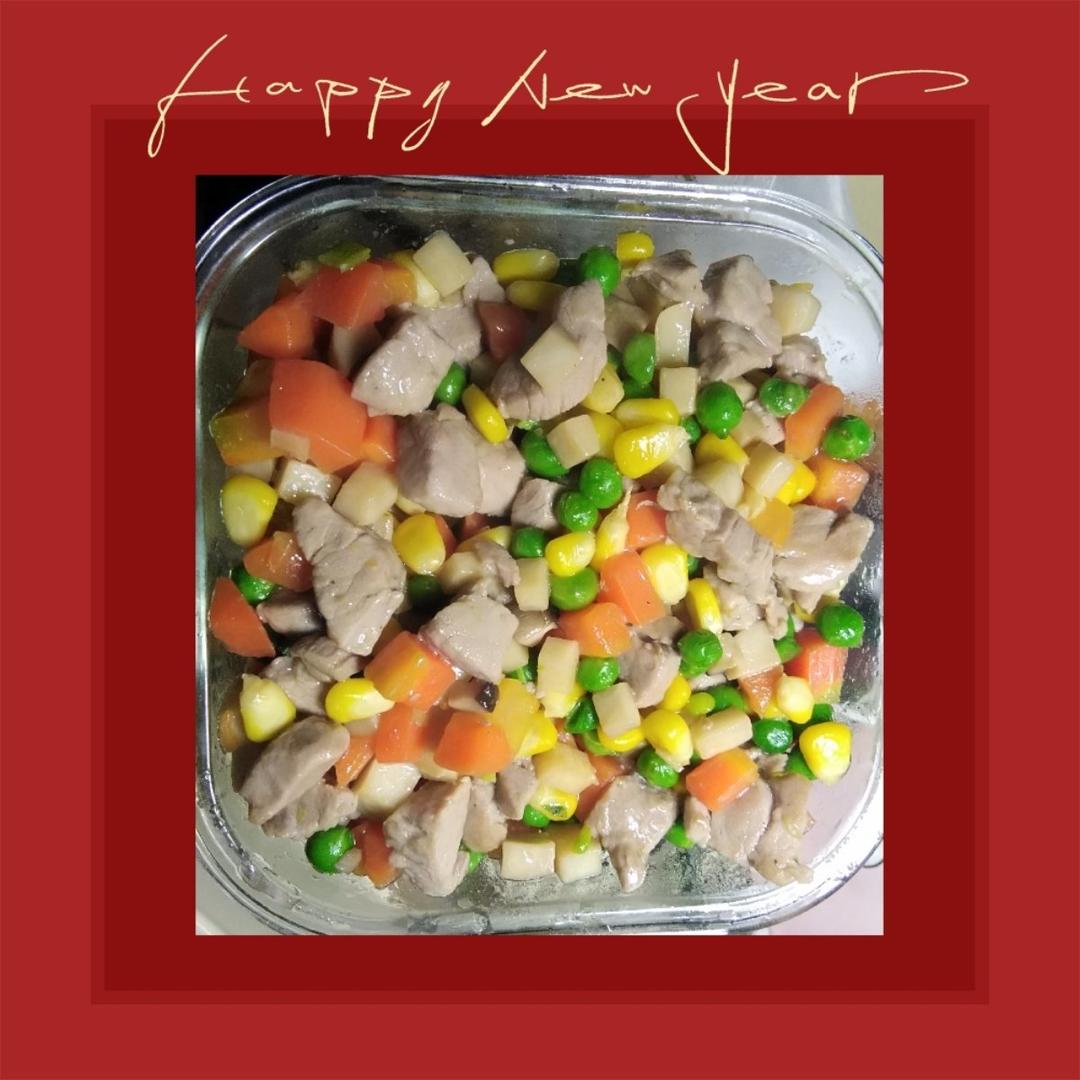 青豆玉米炒虾仁