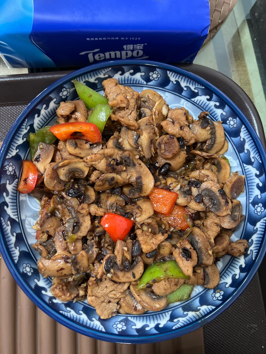口蘑炒肉片