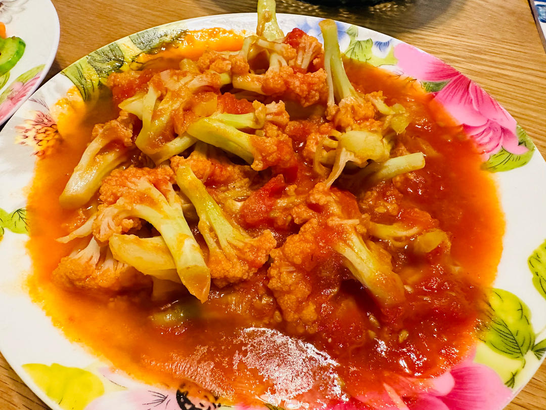 西红柿炒菜花（夏季开胃菜）