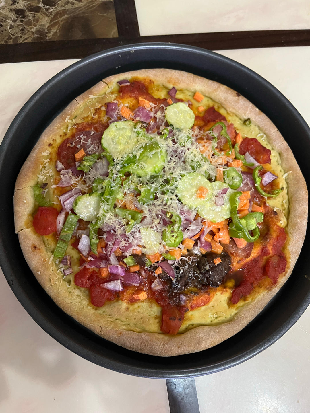自制懒人披萨🍕全网最快手做法！