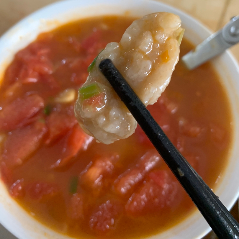 劲道爽滑的西红柿面疙瘩汤