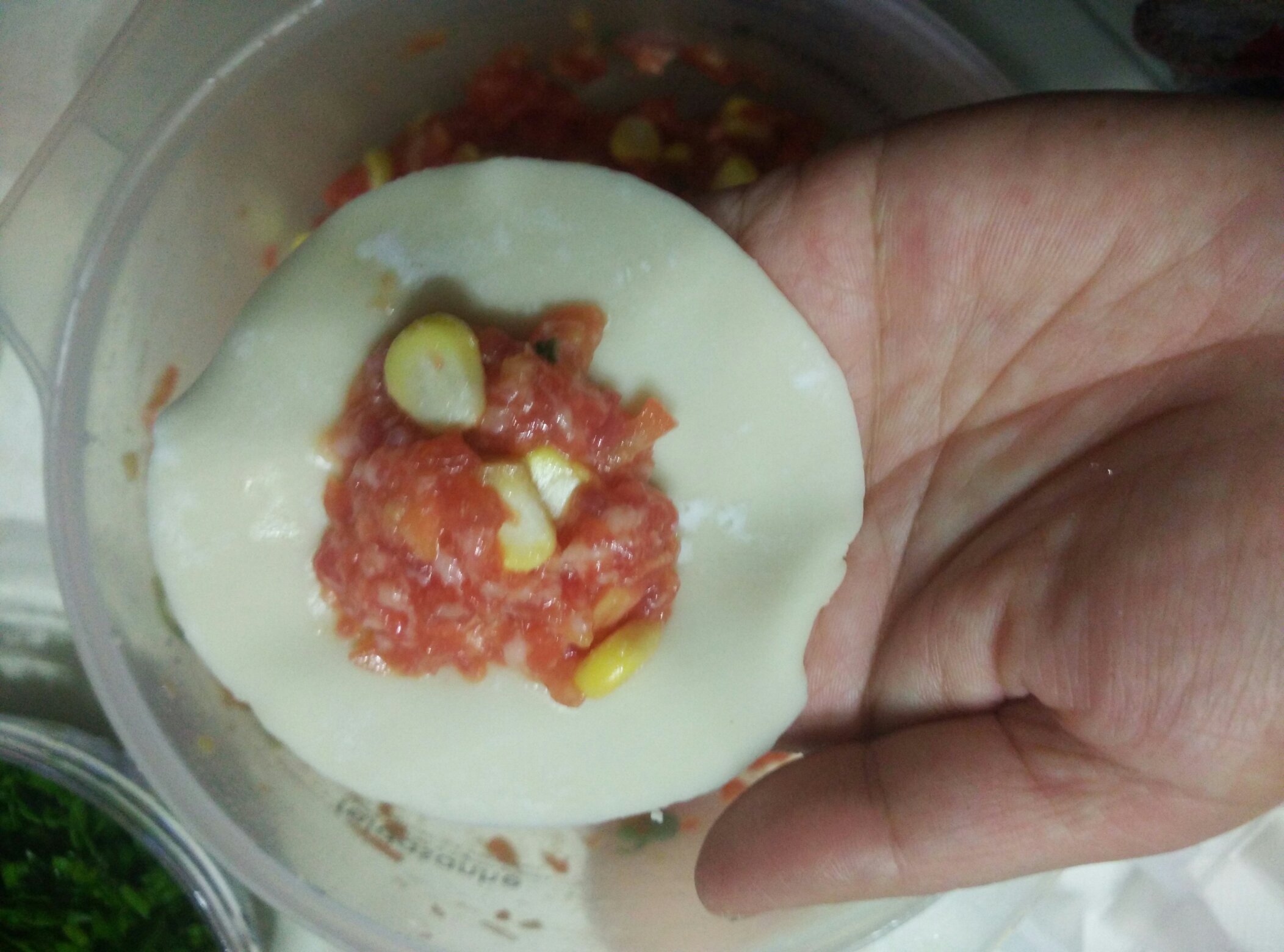 胡萝卜玉米猪肉水饺的做法 步骤3