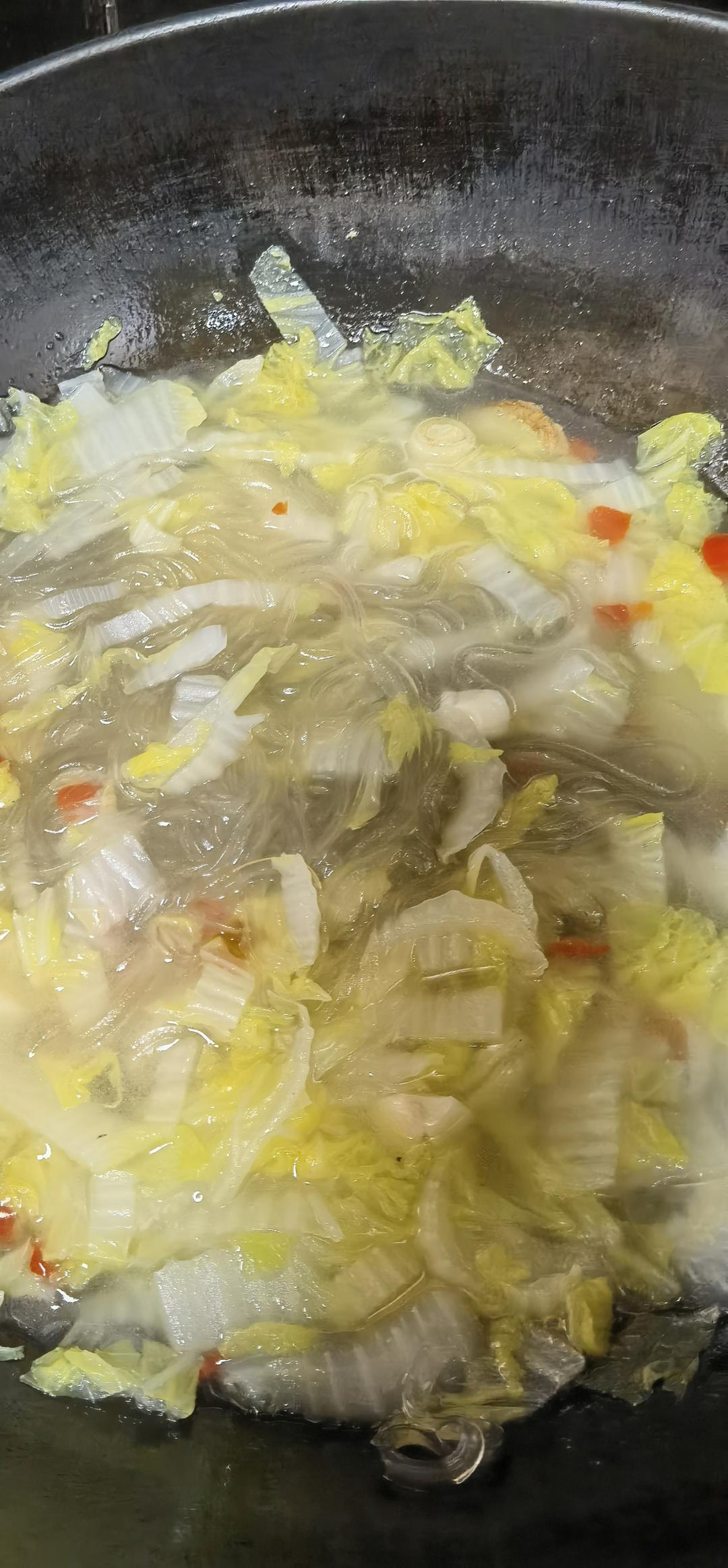 虾油白菜粉丝煲