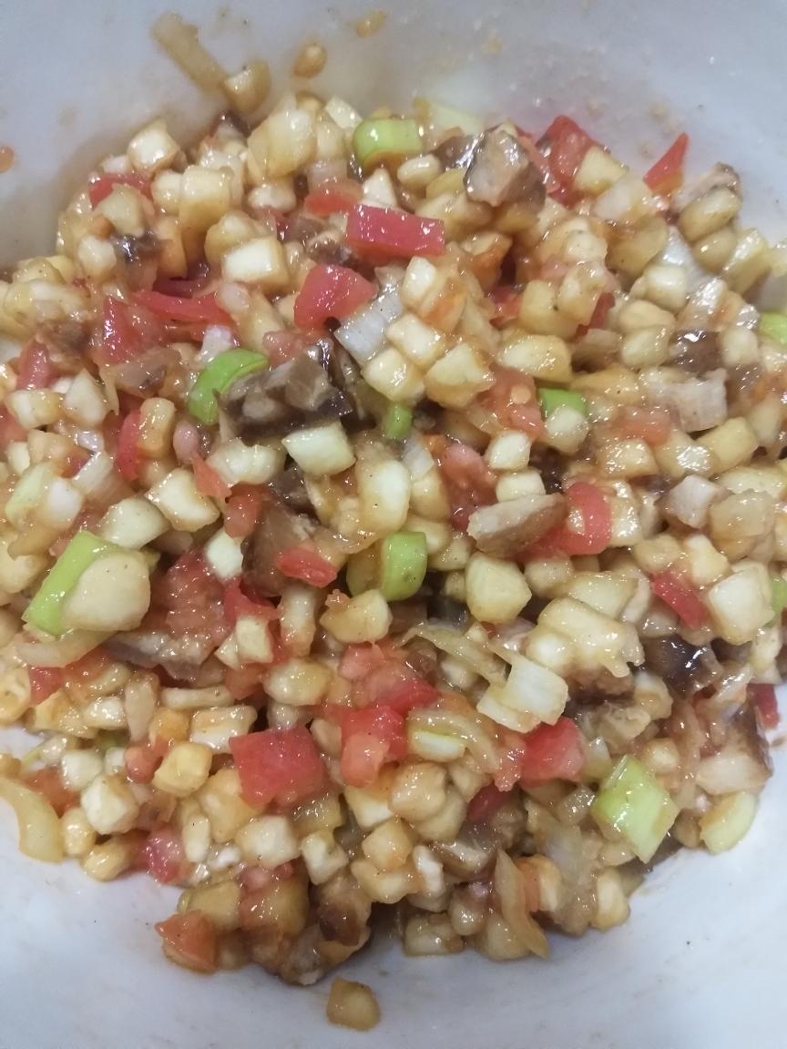 大蒸饺 茄子西红柿馅