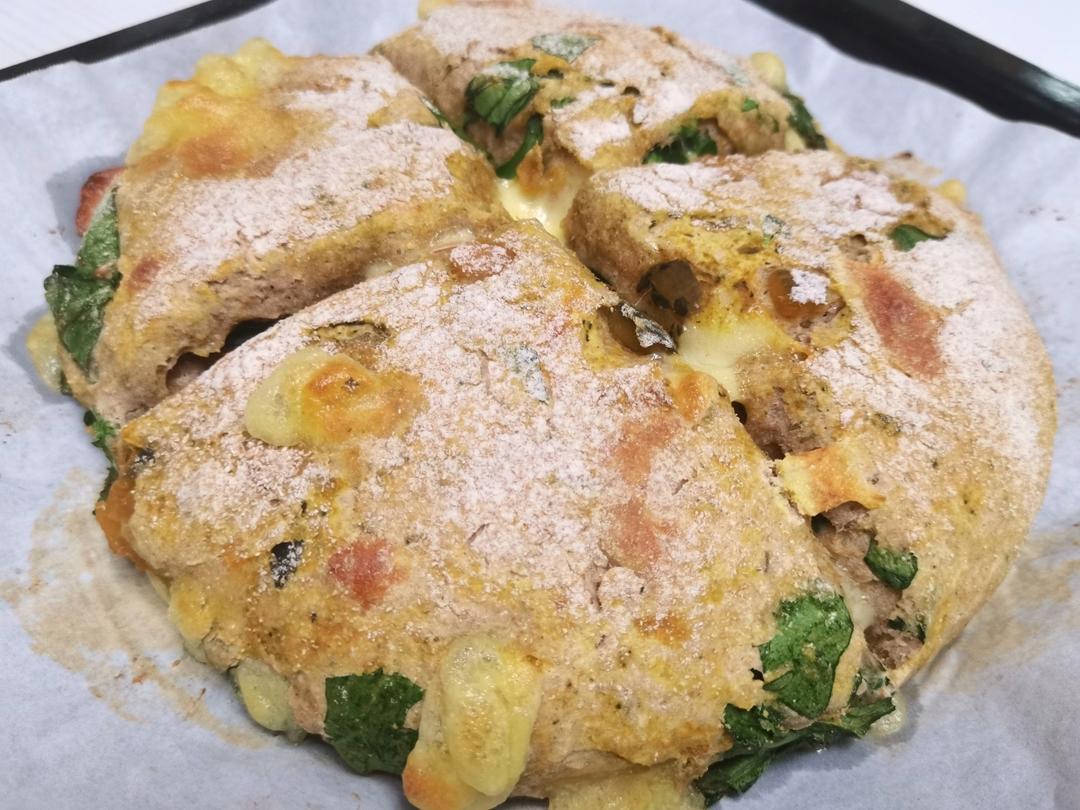 菠菜南瓜奶酪丹波面包丨健康·烘焙