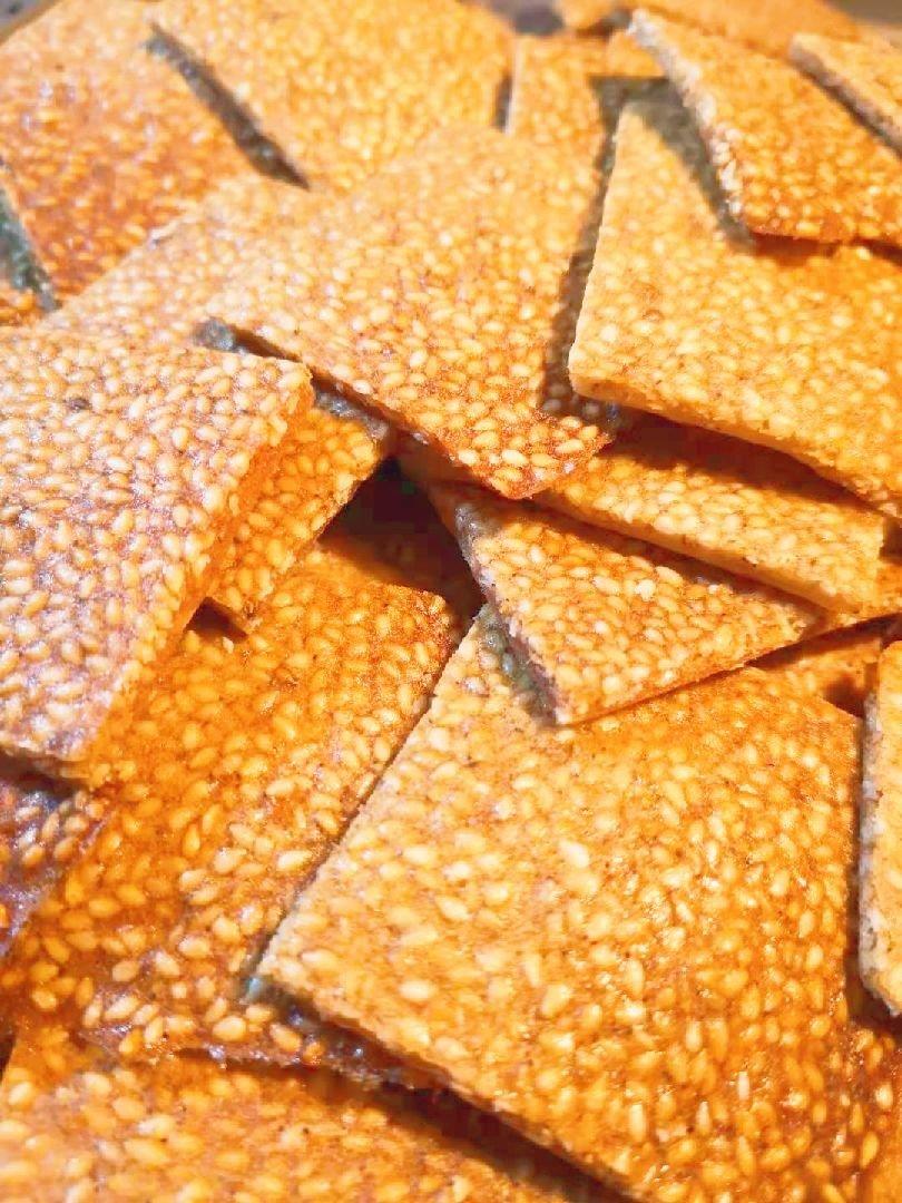 芝麻薄脆饼干，一步操作，超级简单