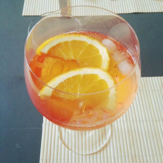 格子june做的campari orange 金巴利橙汁鸡尾酒