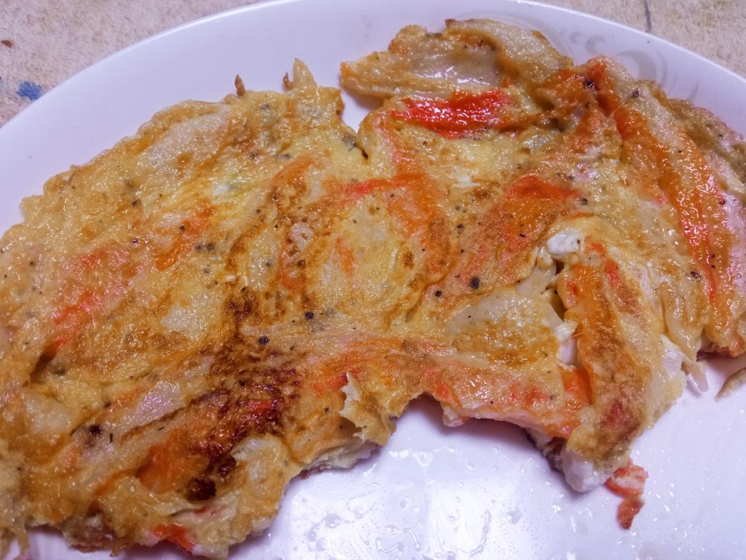 香嫩可口的蟹柳鸡蛋，太好吃了～