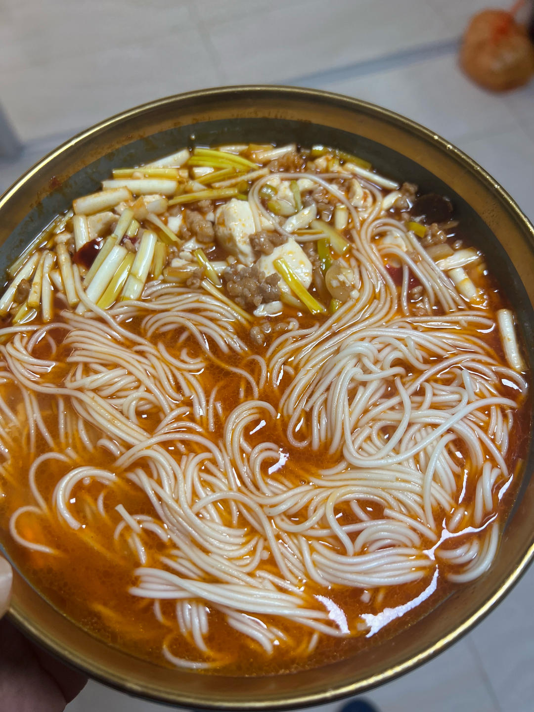 香辣肉糜豆腐面