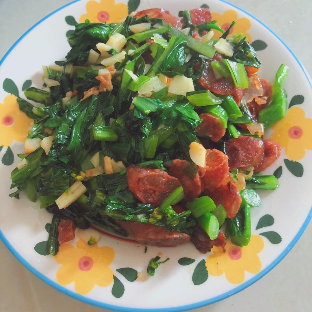 菜心炒腊肠