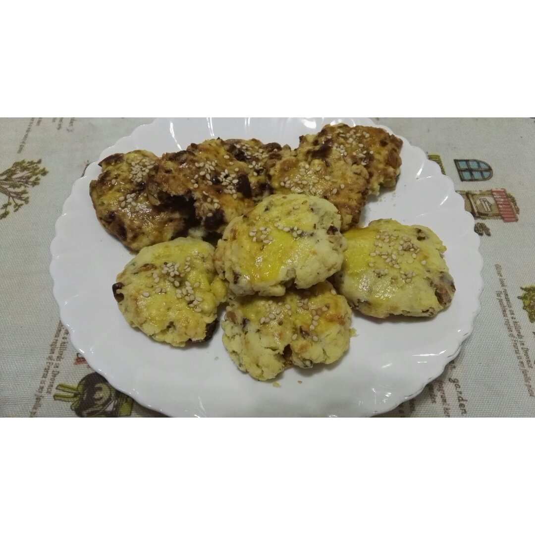 红枣红糖核桃饼干