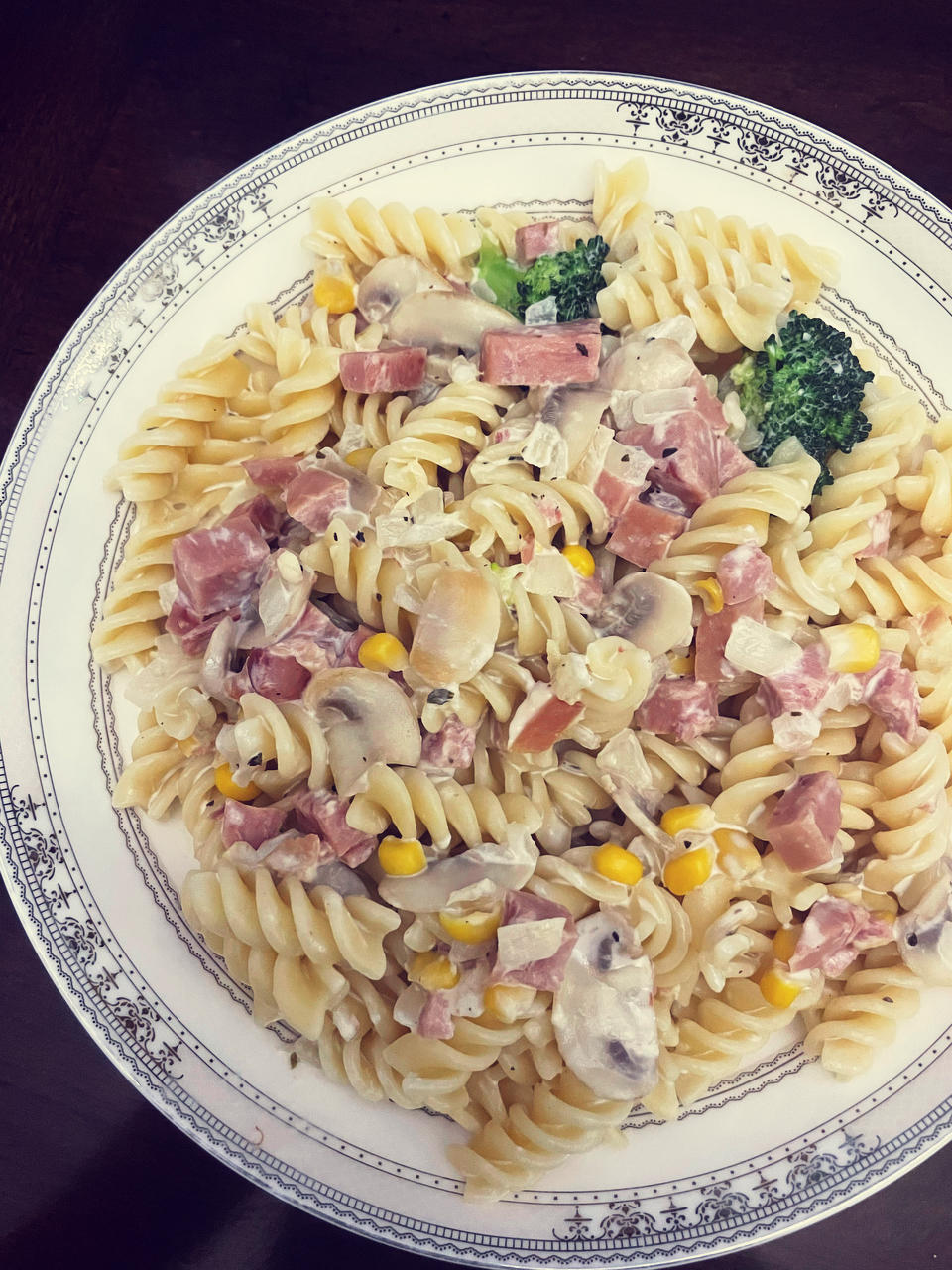 奶油蘑菇培根意大利面