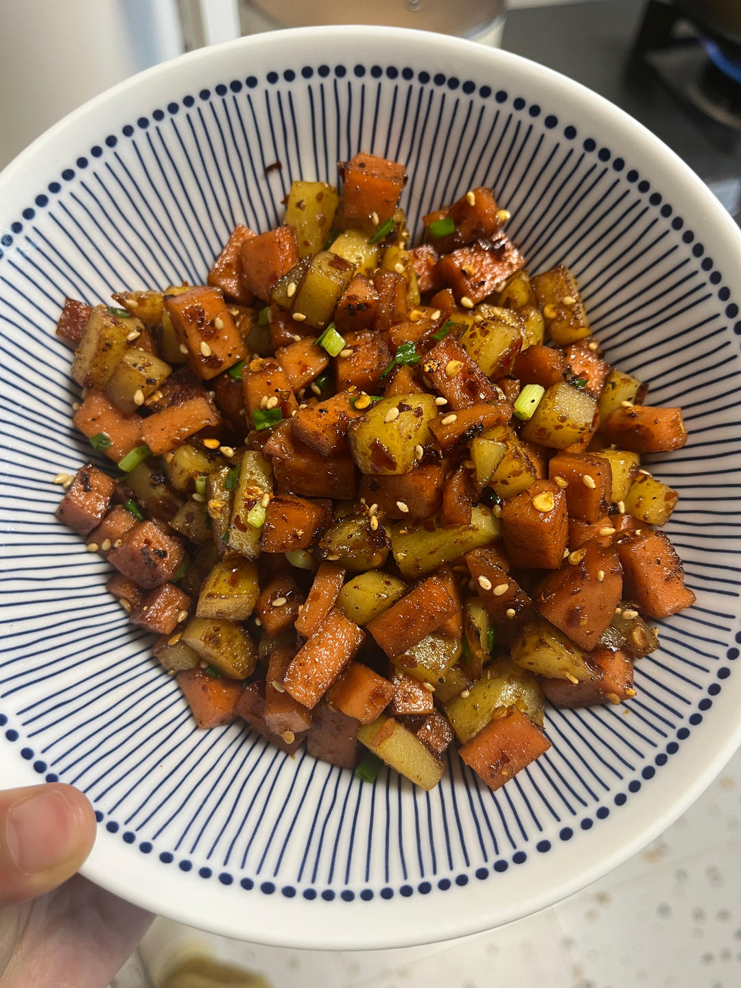 孜然火腿土豆丁