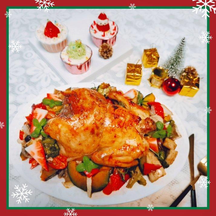 皮脆肉嫩水还多的【圣诞烤鸡】