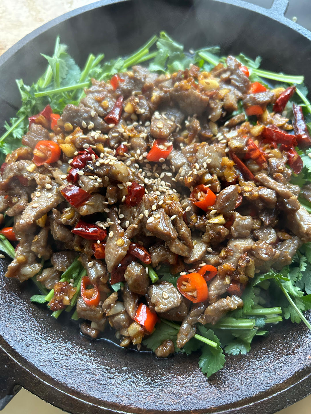 香辣孜然牛肉，我只吃自已做的，连炫三碗米饭