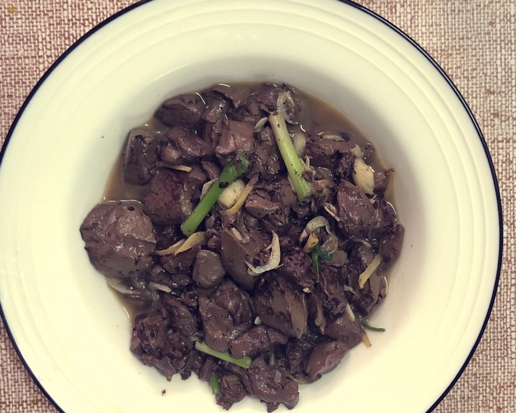 美味猪红的做法