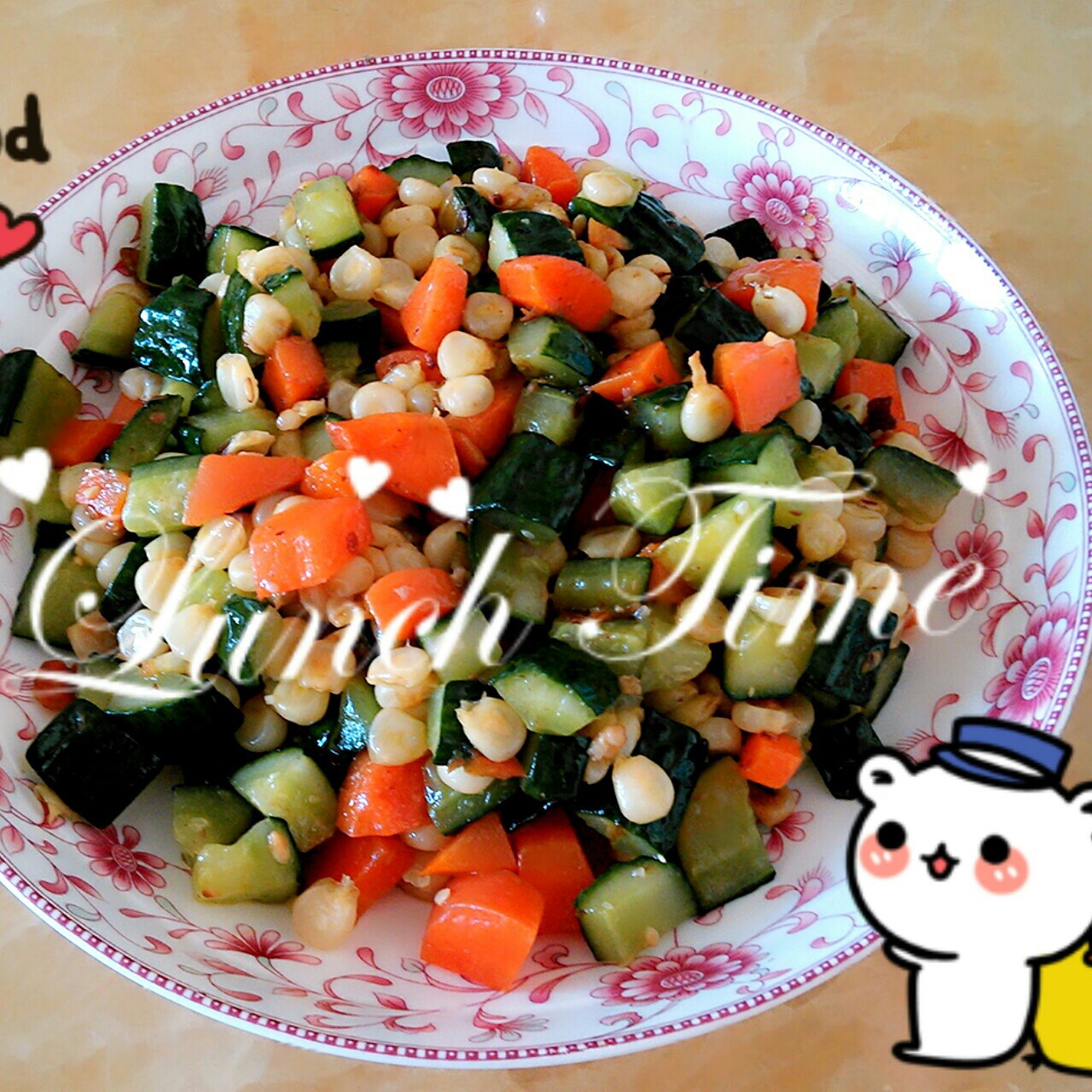 胡萝卜玉米炒黄瓜
