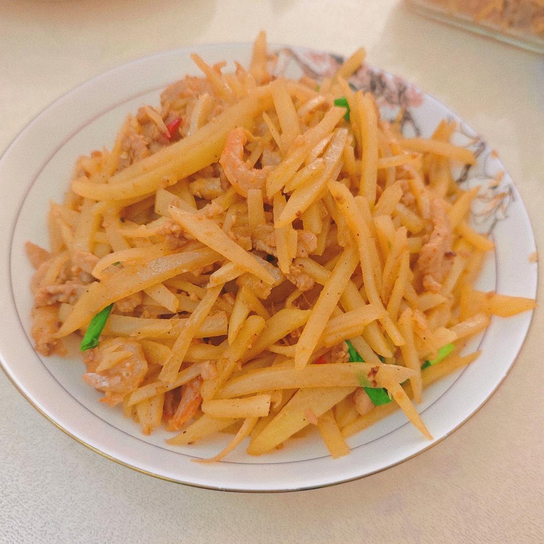 简单快手的土豆丝炒肉丝！拌饭绝绝子！！