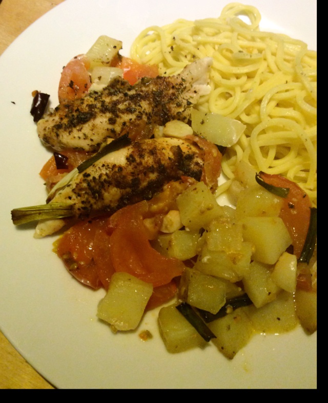 香蒜蕃茄烤鸡腿