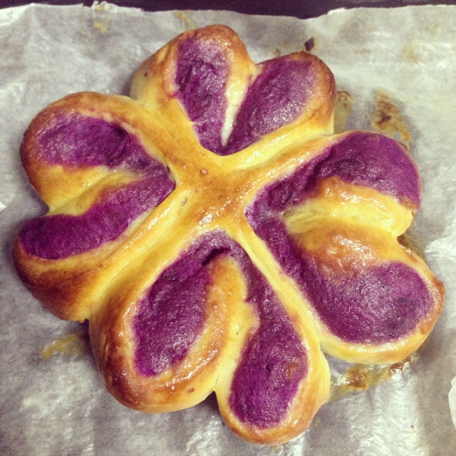 紫薯四叶草面包（汤种法）