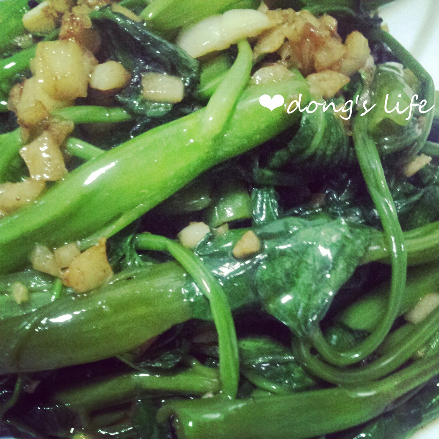 炝炒空心菜（不黑的秘密）