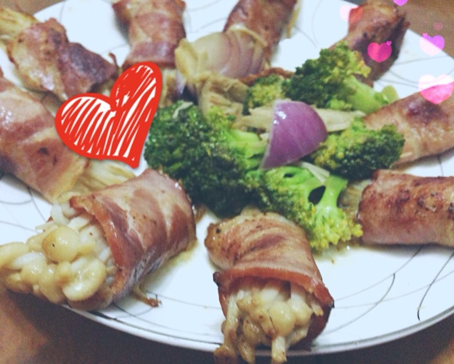 香煎培根金针菇卷