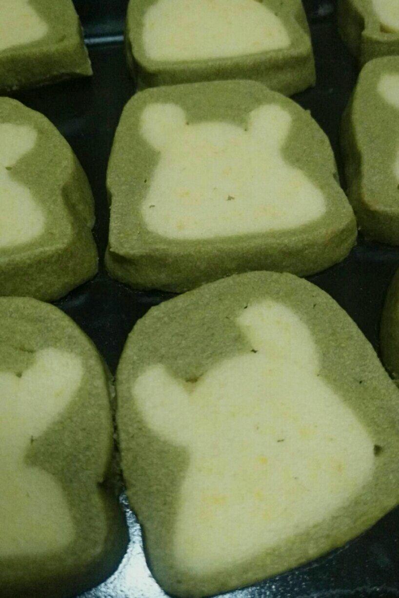 抹茶兔兔曲奇（比熊猫简单！超详细实物图+超良心手绘图）