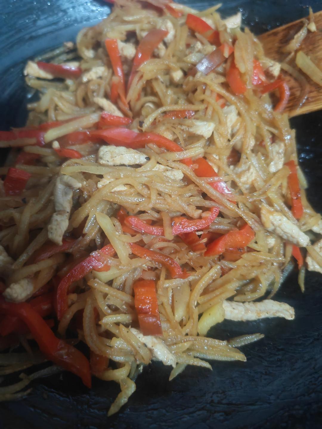 简单快手的土豆丝炒肉丝！拌饭绝绝子！！