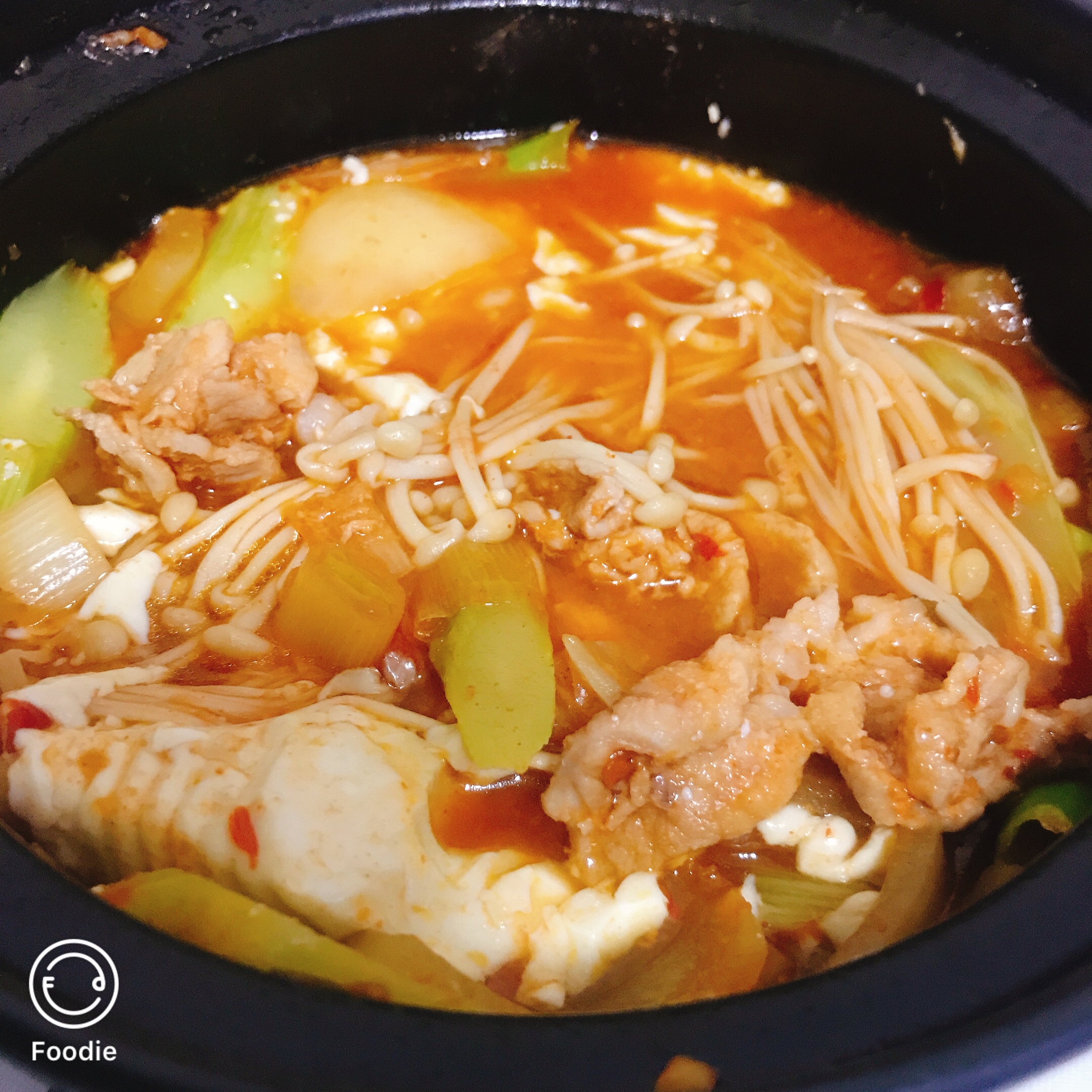 ❤️韩式泡菜豆腐汤：梨泰院class同款美食‼️的做法 步骤11