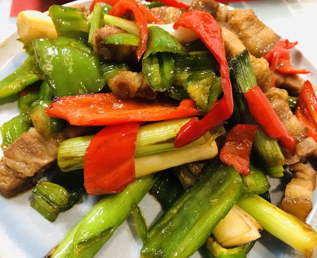 快手家常下饭小菜——青红辣椒小炒肉的做法