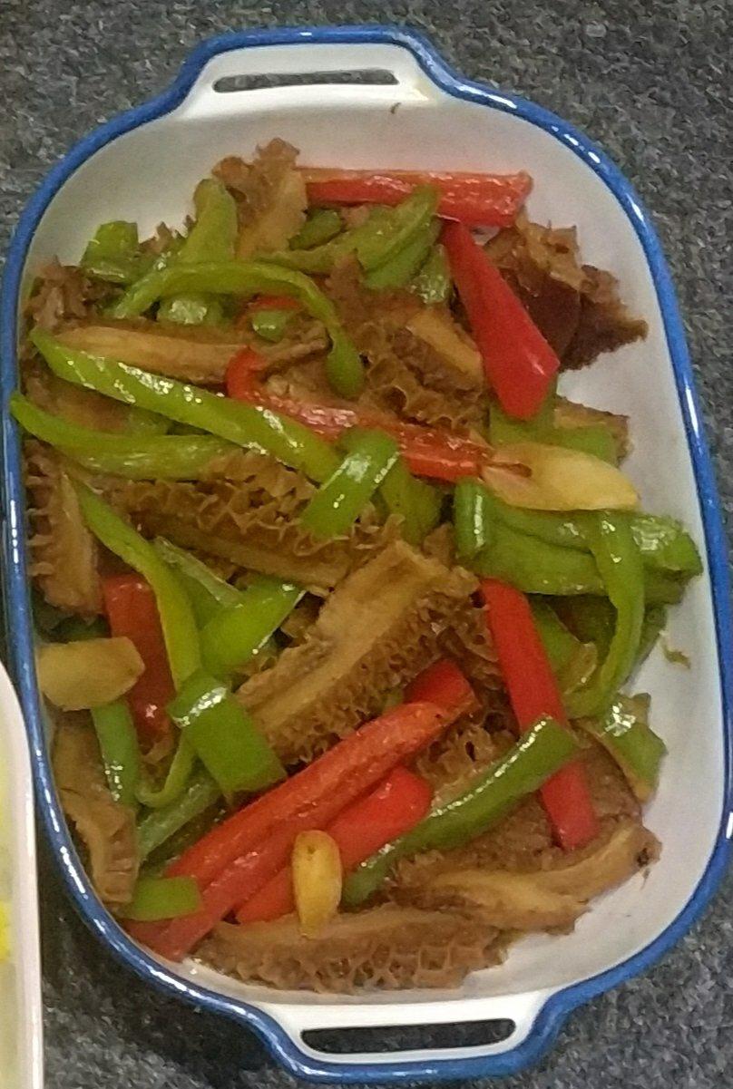 双椒炒牛肚