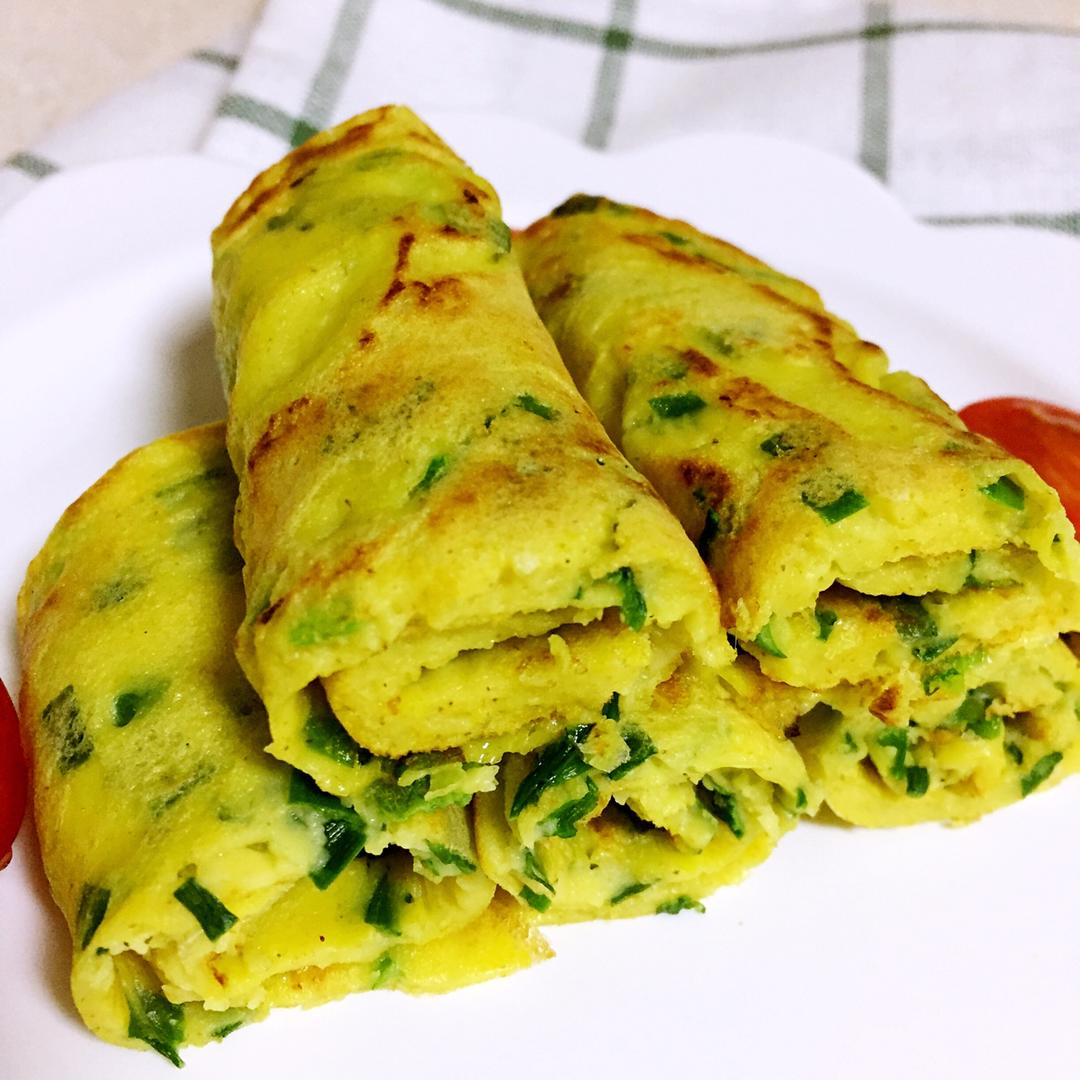 不小的猴儿做的鸡蛋韭菜饼