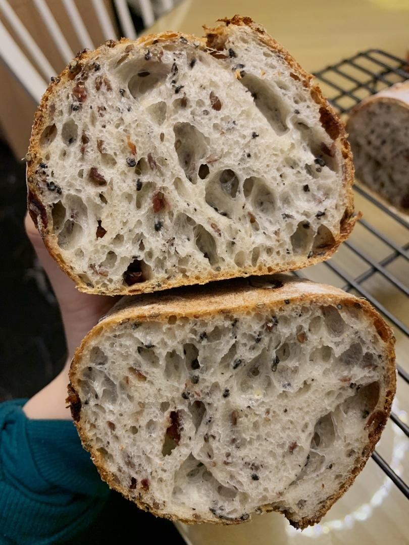 时间照景 亚麻籽乡村面包（2个量）