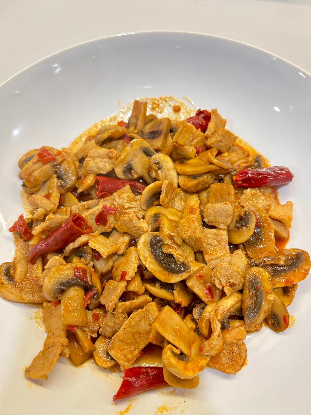 口蘑炒肉，下饭超无敌