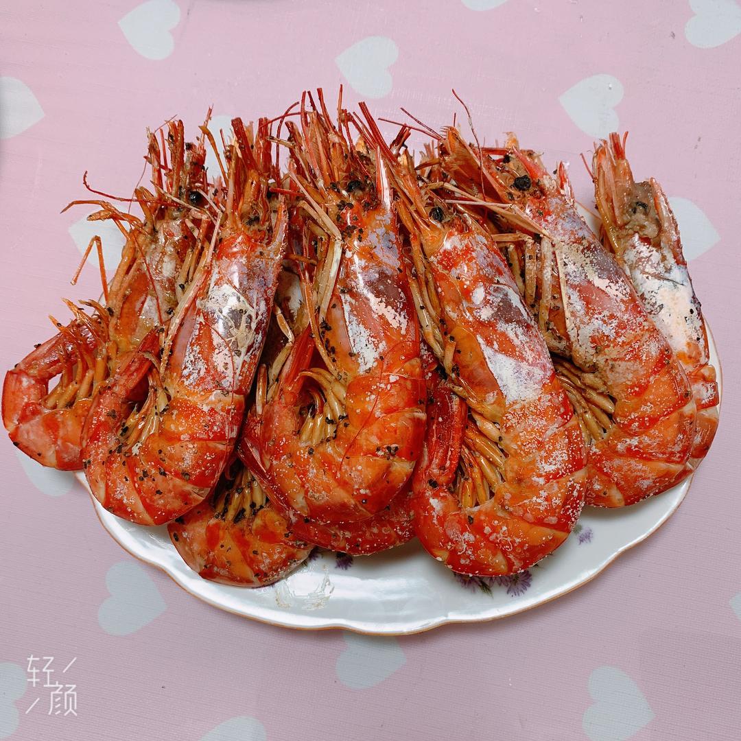 「盐烤阿根廷红虾🦐」的做法