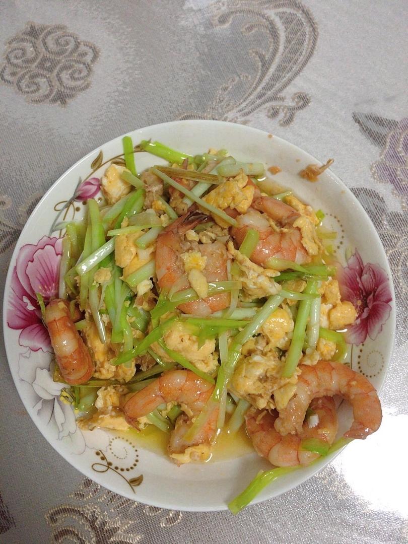 虾仁韭黄炒鸡蛋