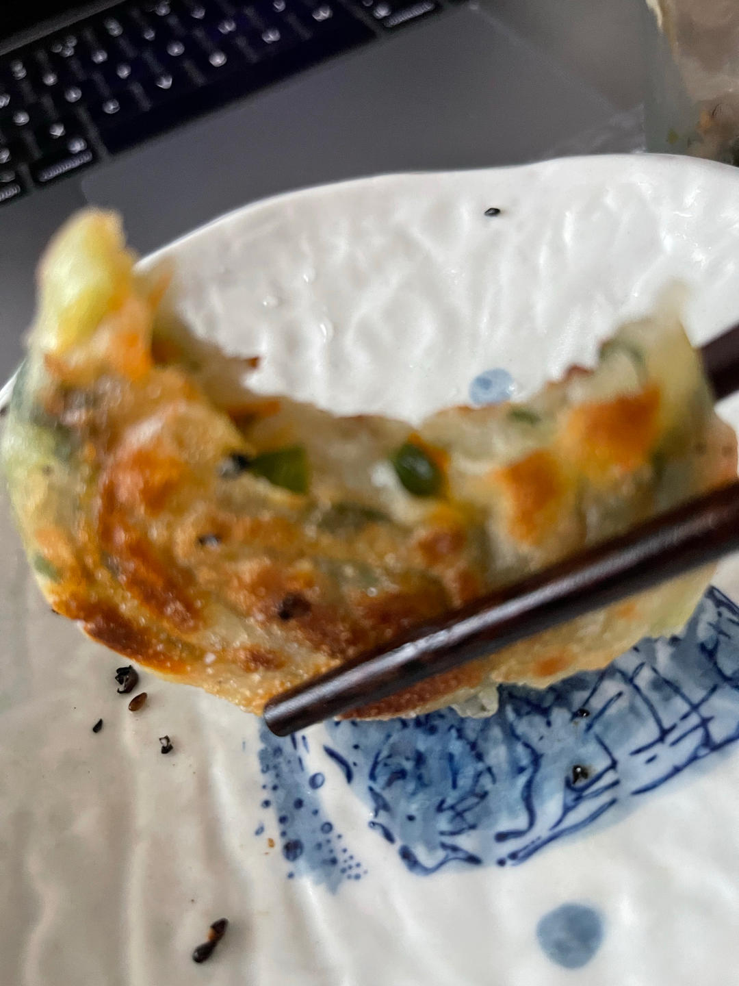 馄饨皮葱油饼
