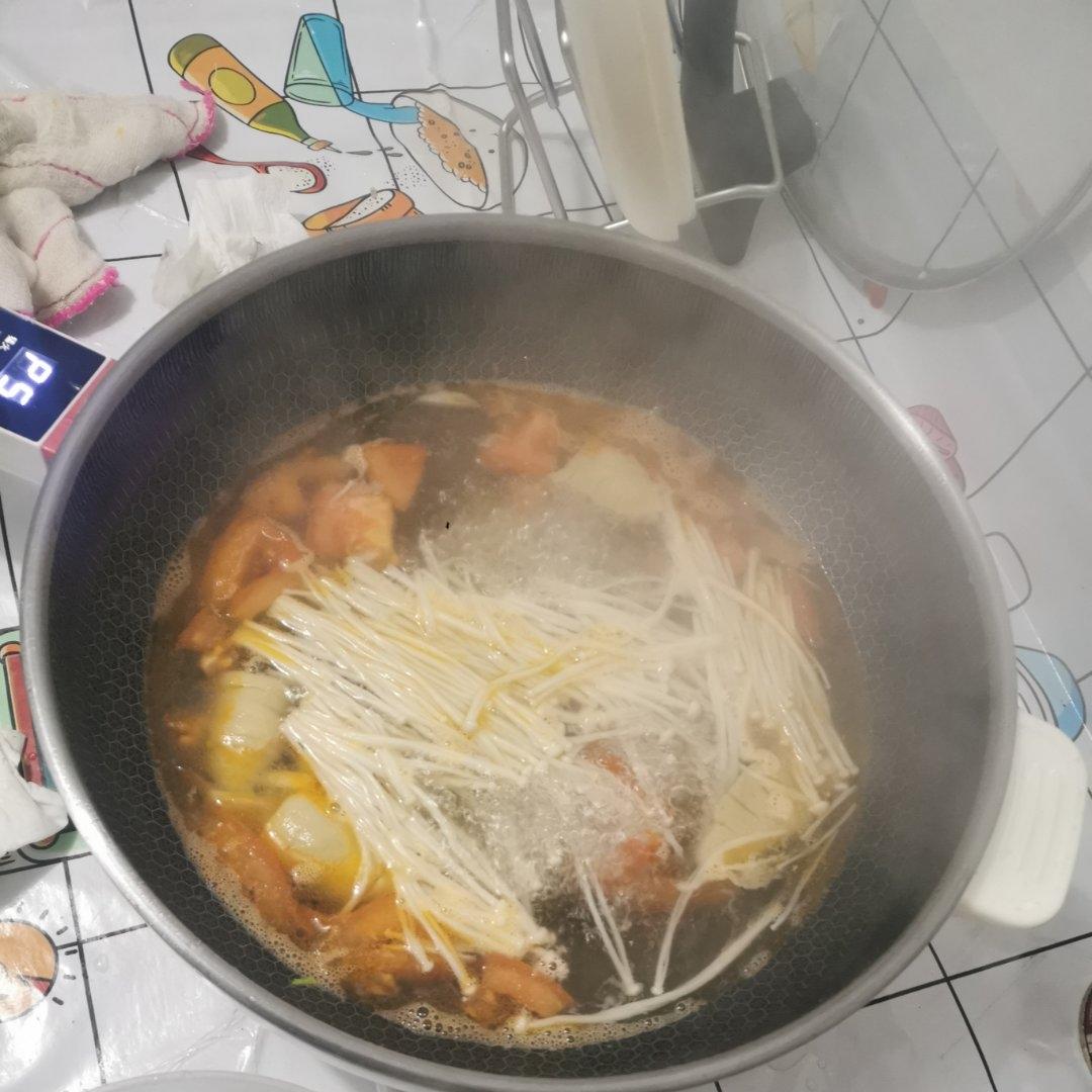 西红柿金针菇汤，超级鲜